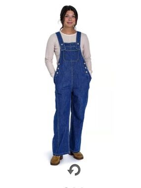 Molly Yeh Women's Easy Denim Overalls Plus Size 2X Wide leg adjustable straps
